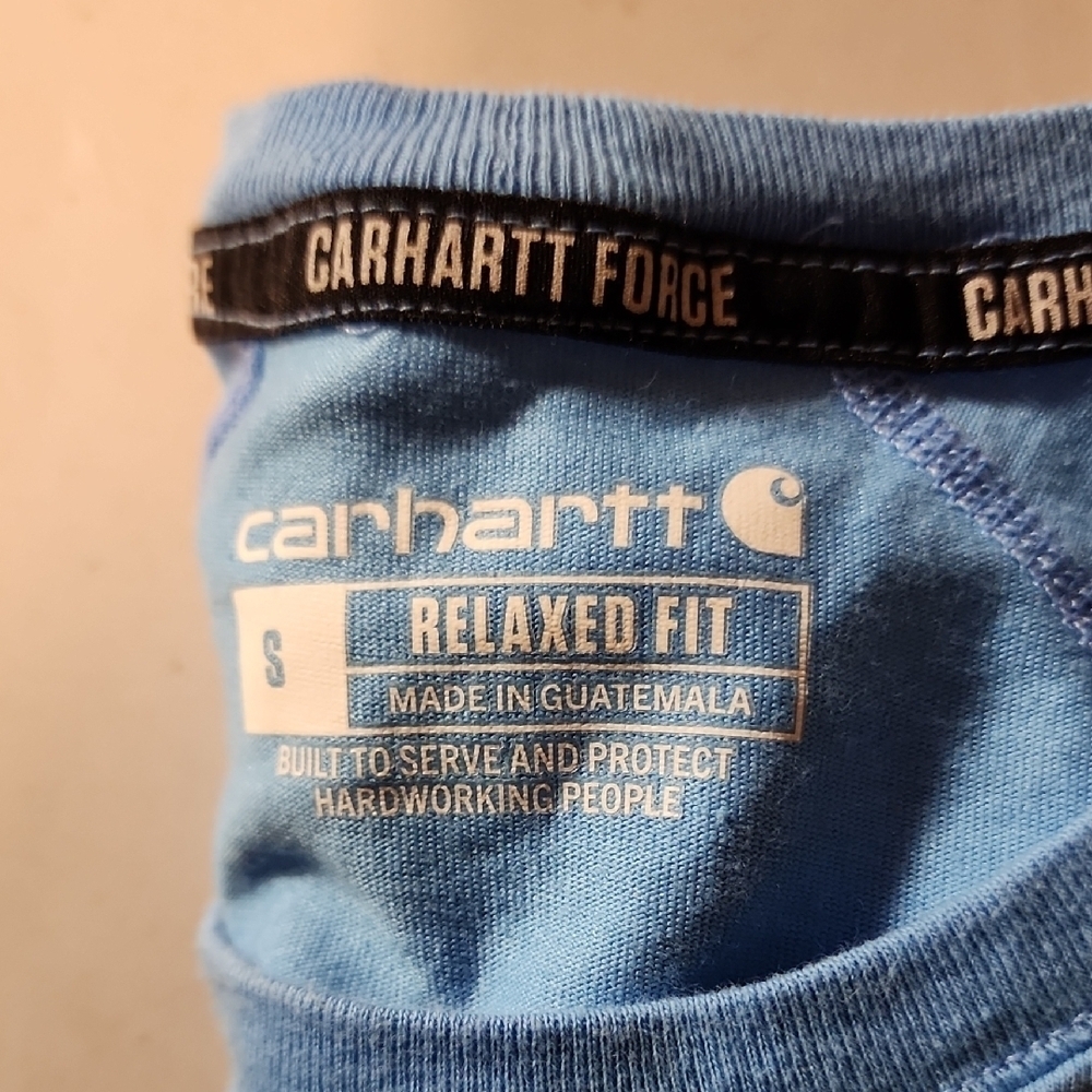 Carhartt Blue Short Sleeve Tee with Pocket - Picture 5 of 6